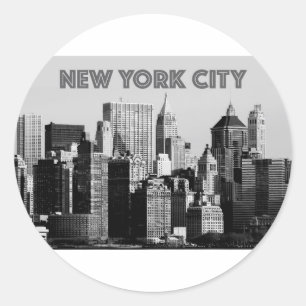 New York City Lower-Manhattan Pro Photo Classic Round Sticker