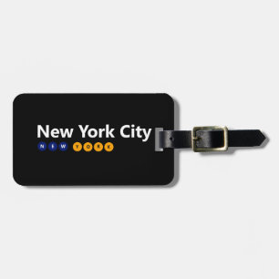 New York City Luggage Tag w/ leather strap