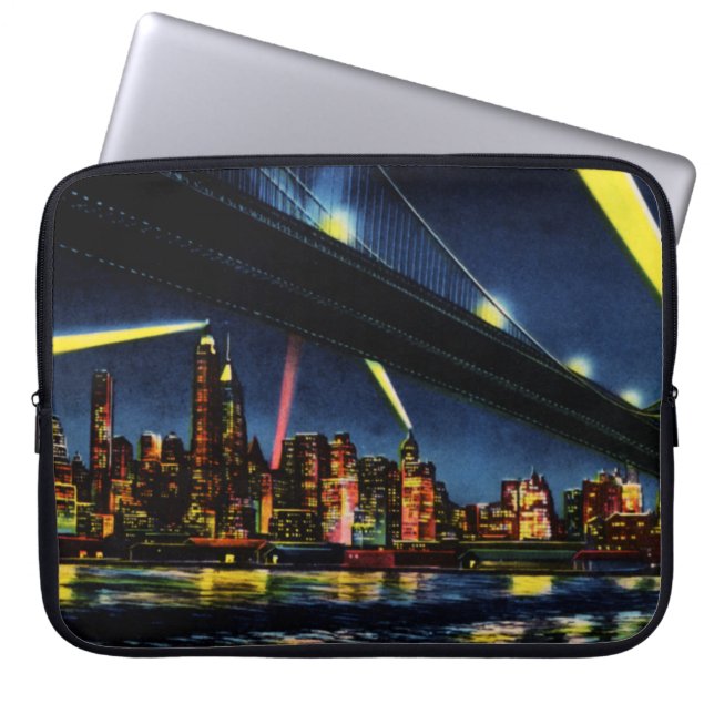 New York City Manhattan at Night Laptop Sleeve (Front)