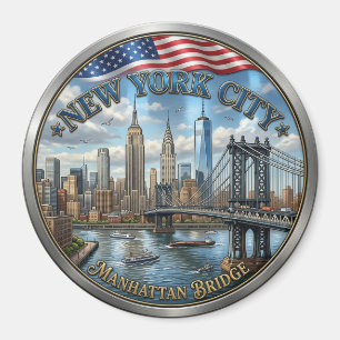 New York City Manhattan Bridge Souvenir Magnet