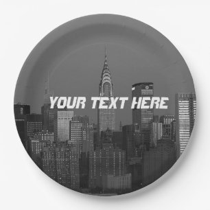 New York City Manhattan Empire State Building Pap Paper Plate
