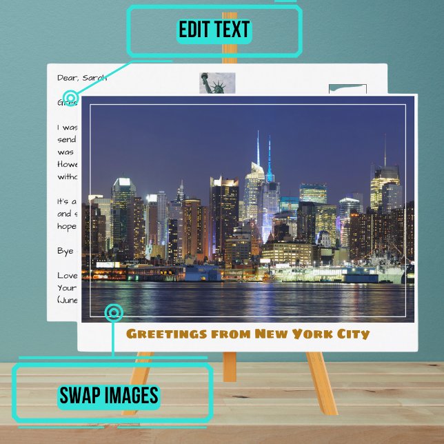 New York City Manhattan Midtown Skyline Postcard (Please enjoy our New York City postcard)
