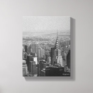 New York City, Manhattan Skyline B/W Photography Canvas Print