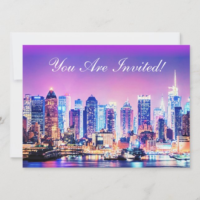 New York City Manhattan Skyline Invitation (Front)