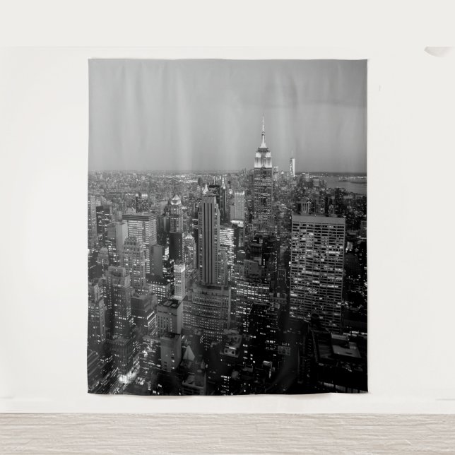 New York City Manhattan Skyline Wall Art Mural Tapestry (Front)