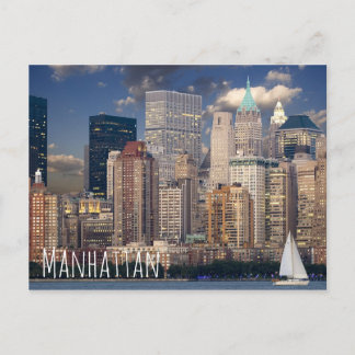 New York City Manhattan Skylne at Night Postcard