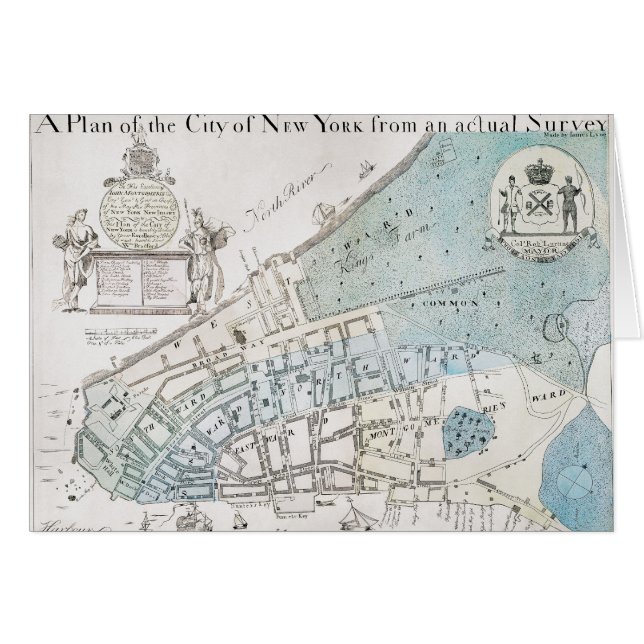 New York City Map, 1728 (Front Horizontal)