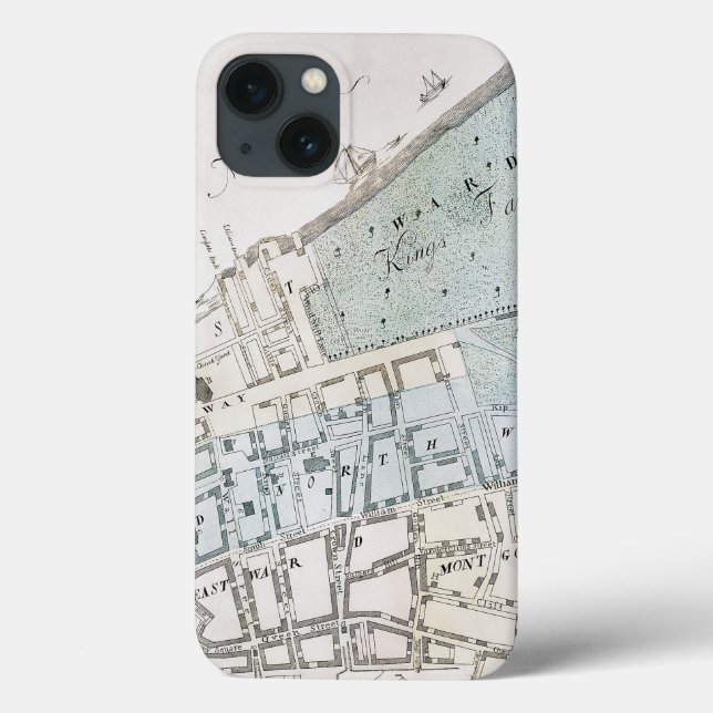 New York City Map, 1728 Case-Mate iPhone Case (Back)