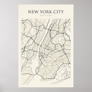 New York City Map Poster