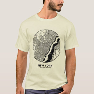 New York City Map T-Shirt – Minimal Black & White