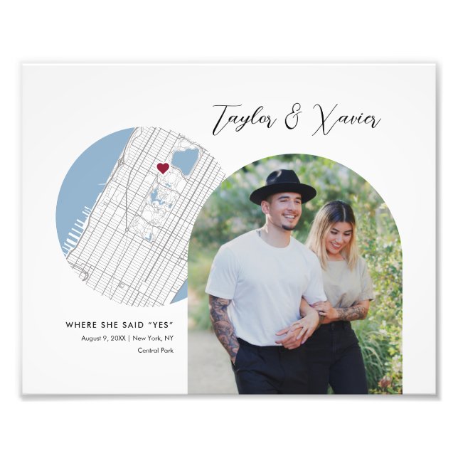 New York City Map Wedding Engagement Photo Gift (Front)