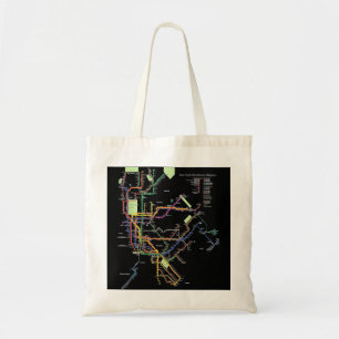 New York City Metro Subway Map Art I Heart NY Souv Tote Bag