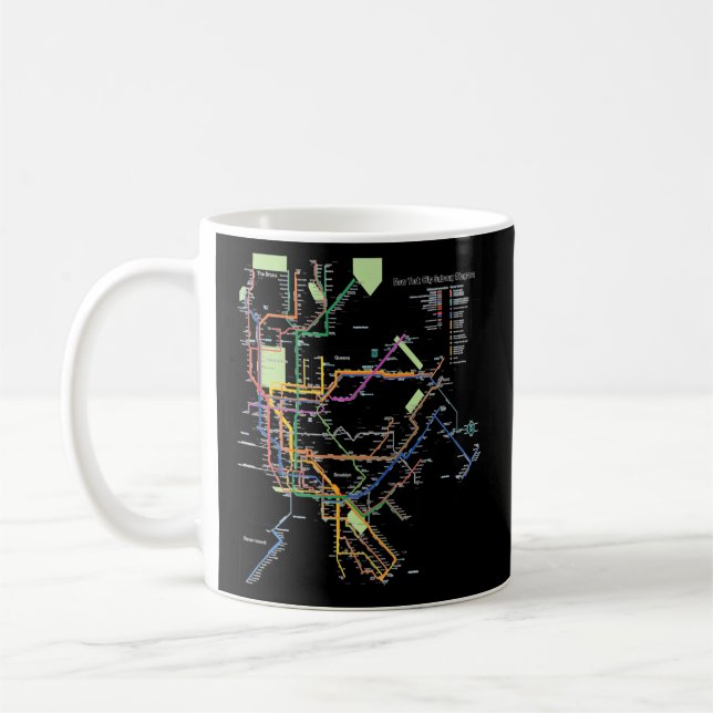 New York City Metro Subway Map I Heart Ny Coffee Mug (Left)
