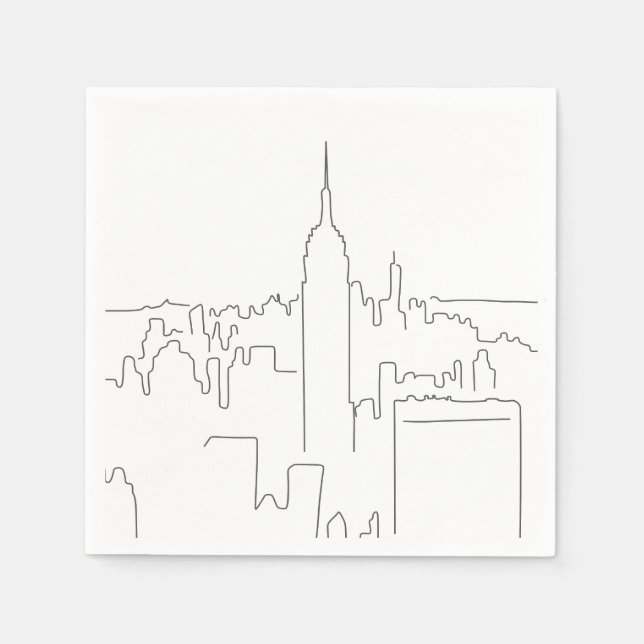 New York City Minimal Line Napkin (Front)