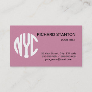 New York City monogram Business Card