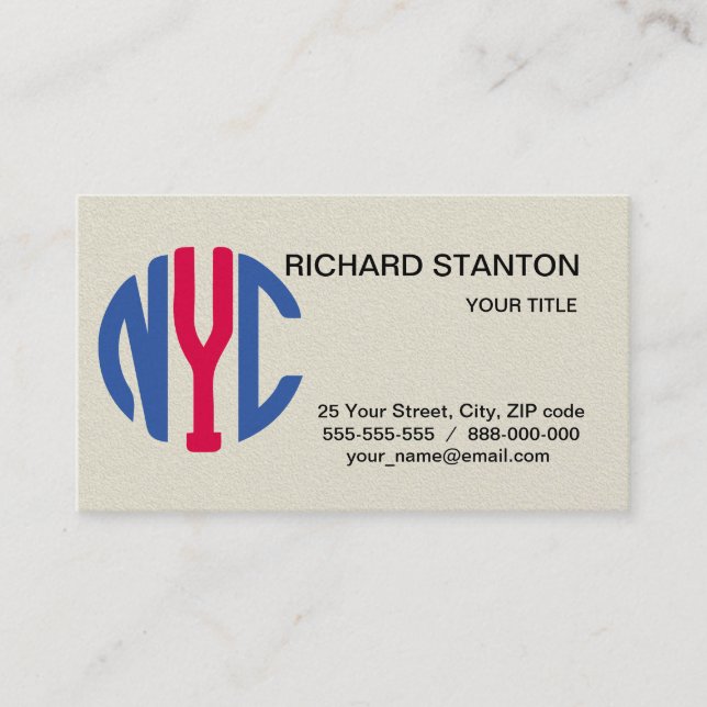 New York City monogram Business Card (Front)