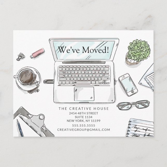 New York City Moving Announcement Postcard (Front)