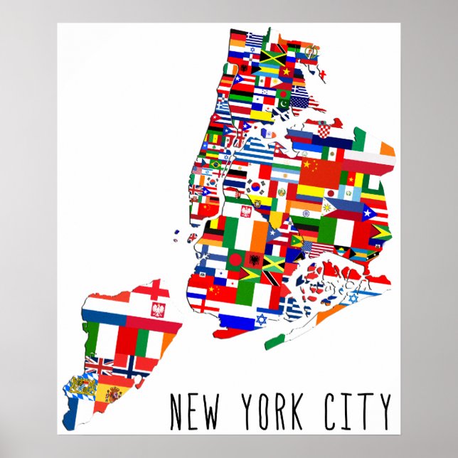 New York City Neighborhood Flags Poster (Front)