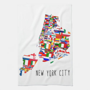 New York City Neighbourhood Flags Kitchen Towel