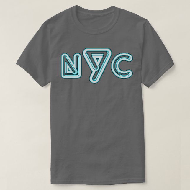 New York City Neon Sign Typography T-Shirt (Design Front)