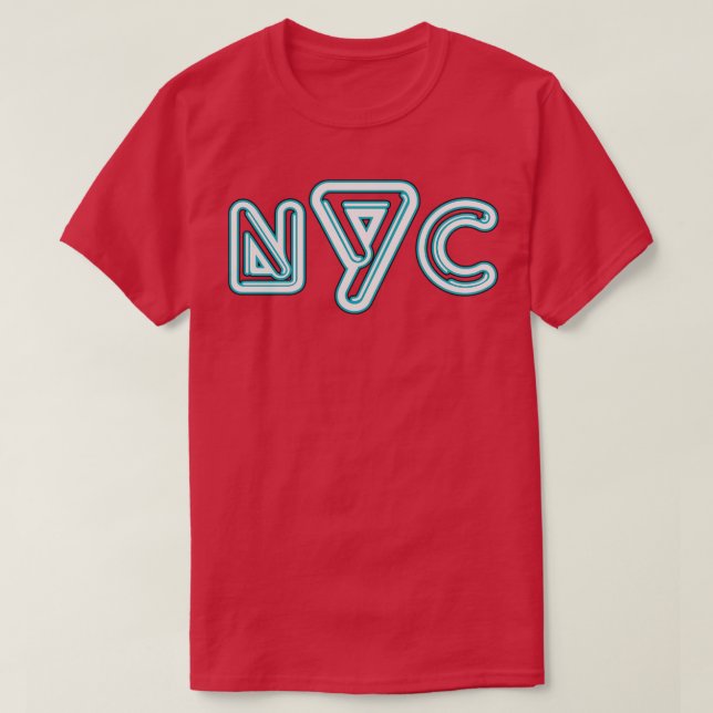 New York City Neon Sign Typography T-Shirt (Design Front)
