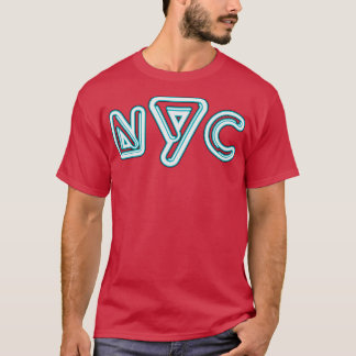 New York City Neon Sign Typography T-Shirt