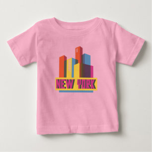 New York City Neon Skyline Baby T-Shirt