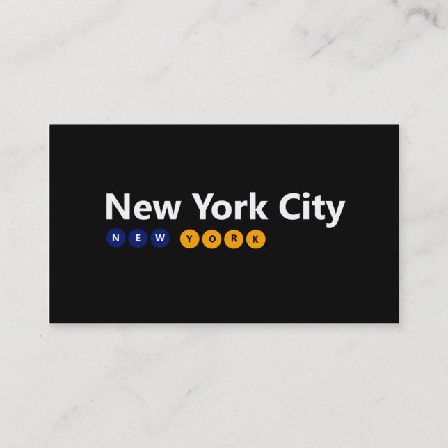 New York City, New York business cards (Front)