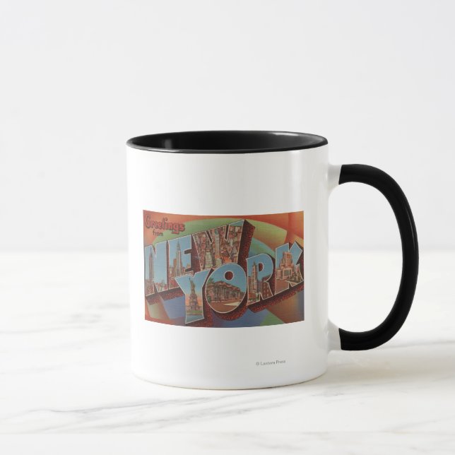 New York City, New York - Large Letter Scenes 3 Mug (Right)