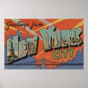New York City, New York - Large Letter Scenes 3 Poster