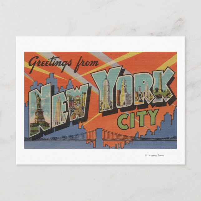 New York City, New York - Large Letter Scenes Postcard (Front)