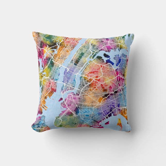 New York City New York Map Cushion (Front)