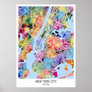 New York City New York Map Poster