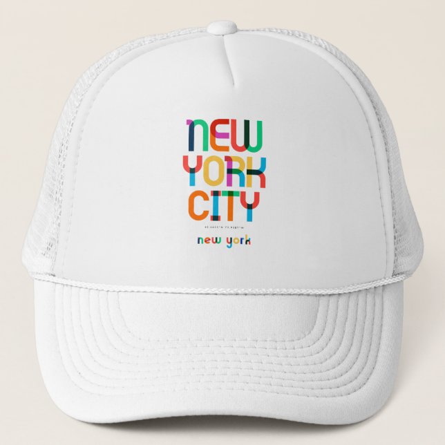 New York City New York Mid Century, Pop Art, Trucker Hat (Front)