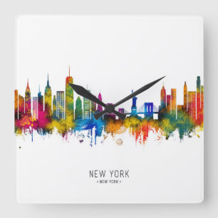 New York City New York Skyline Square Wall Clock