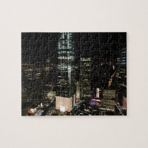 New York City Night NYC Manhattan Skyline Photo Jigsaw Puzzle