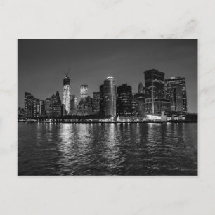 New York City Night Skyline Postcard