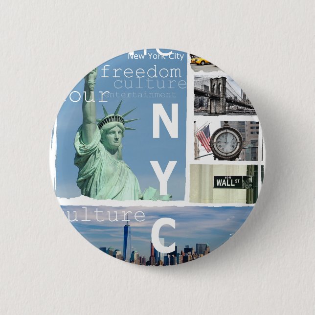 New York City Nyc 6 Cm Round Badge (Front)
