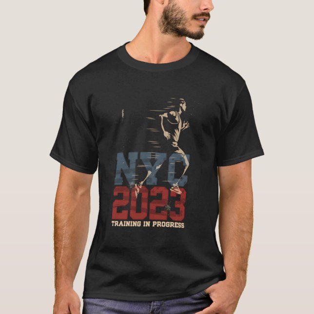 New York City Nyc Annual 2023 Marathon Training In T-Shirt (Front)