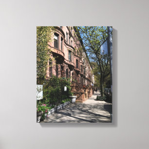 New York City NYC Brownstones Photo Canvas Print