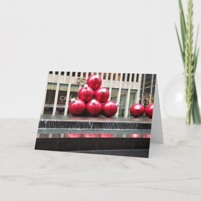 New York City NYC Christmas Decorations Sixth Ave Holiday Card (Front)