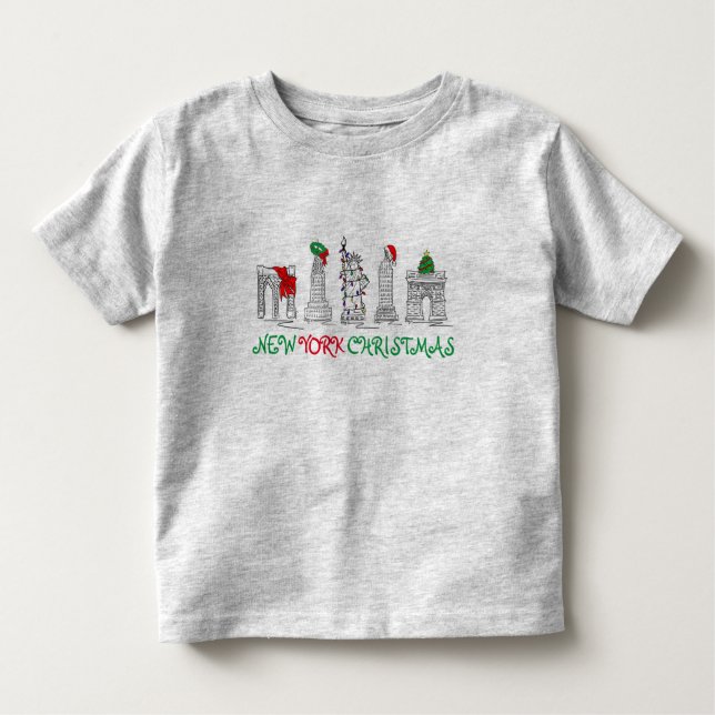 New York City NYC Christmas Landmarks Holiday Xmas Toddler T-Shirt (Front)