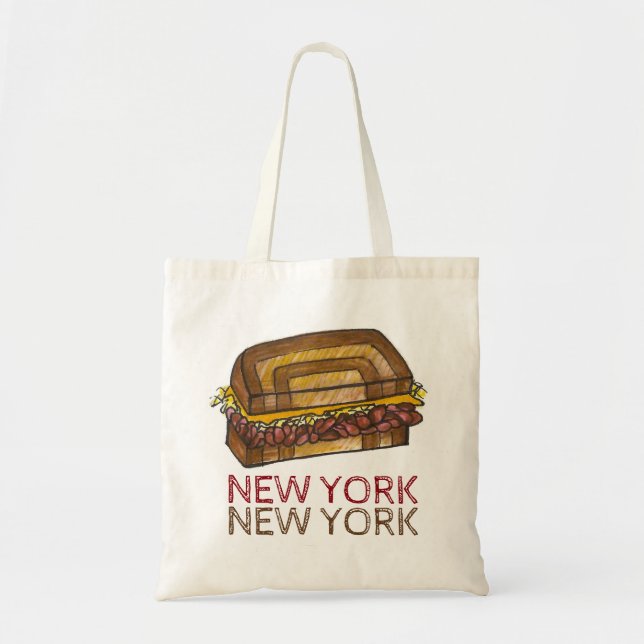 New York City NYC Deli Reuben Sandwich Food Tote (Front)