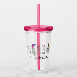 New York City NYC Easter Parade Holiday Landmarks Acrylic Tumbler