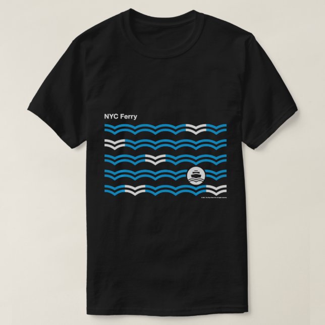 New York City NYC Ferry Waves Sweatshirt T-Shirt (Design Front)