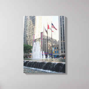 New York City NYC Fountain Sixth Avenue Photograph Canvas Print