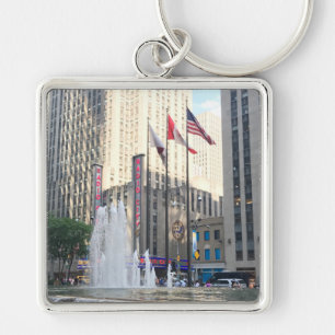 New York City NYC Fountain Sixth Avenue Photograph Key Ring