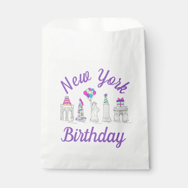 New York City NYC Landmarks Birthday Party Favour Bags (Front)