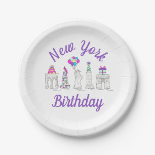 New York City NYC Landmarks Birthday Party Paper Plate