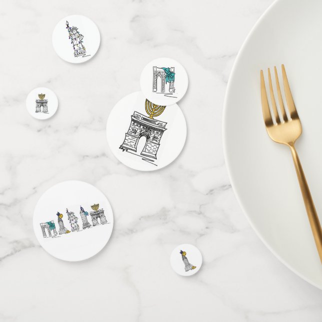 New York City NYC Landmarks Hanukkah Holiday Confetti (Group)
